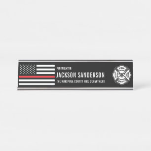 Porte-nom Pour Bureau Insigne de logo de service d'incendie personnalisé