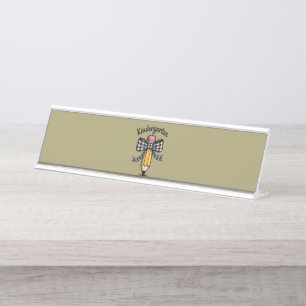 Porte-nom Pour Bureau Jolie crayon noeud papillon enseignante de materne