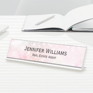 Porte-nom Pour Bureau Jolie Parties scintillant rose Fille Glamour
