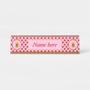 Porte-nom Pour Bureau Jolie Valentines Jour Abeille Personnalisée