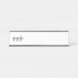 Porte-nom Pour Bureau Langue des signes