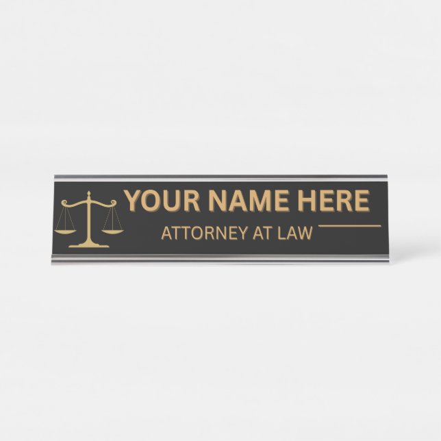 Porte-nom Pour Bureau Lawyers Gift Desk Name Plate (Devant)