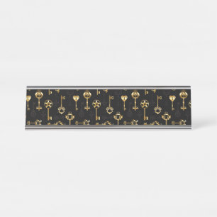 Porte-nom Pour Bureau Les Patters de Seamless avec Golden Keys