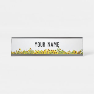 Porte-nom Pour Bureau Les tournesols dans un champ