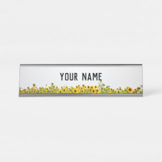 Porte-nom Pour Bureau Les tournesols dans un champ