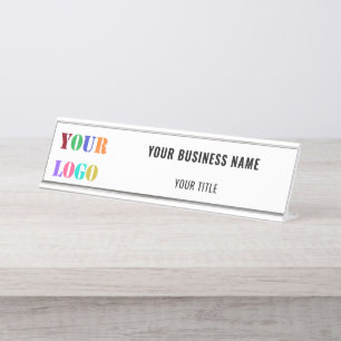 Porte-nom Pour Bureau Logo de votre entreprise et commerce de texte