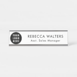 Porte-nom Pour Bureau Logo d'entreprise simple personnalisable pour les