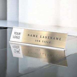 Porte-nom Pour Bureau Logo personnalisé Executive Gold Business Professi