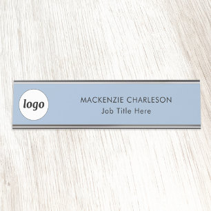 Porte-nom Pour Bureau Logo simple avec texte personnalisé Business Powde