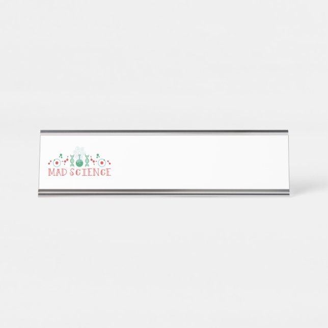 Porte-nom Pour Bureau Mad Science (Devant)