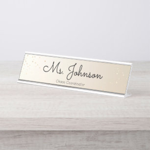 Porte-nom Pour Bureau Maître Gold et Parties scintillant