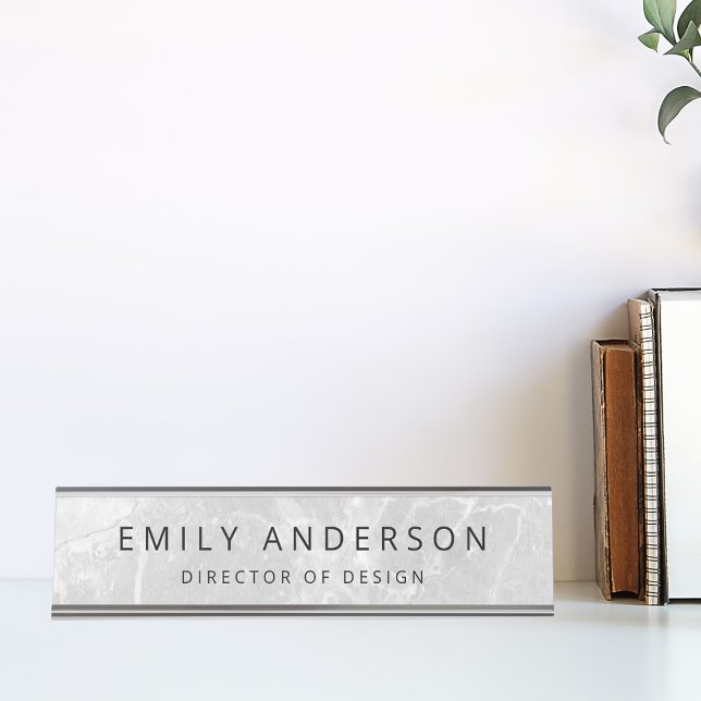 Porte-nom Pour Bureau Marbre moderne Personnalisé (Créateur téléchargé)