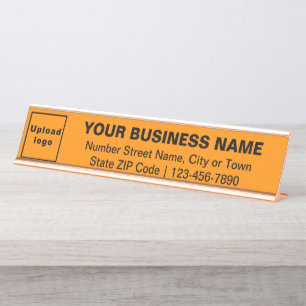 Porte-nom Pour Bureau Marque d'affaires sur orange longue couleur