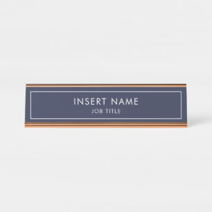 Porte-nom Pour Bureau Midnight Blue Modern Professional