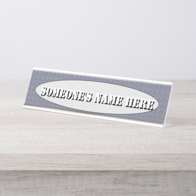 Porte-nom Pour Bureau Mini-tuiles de pierre par Kenneth Yoncich (Devant)