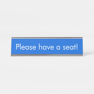 Porte-nom Pour Bureau Minimaliste, basique "S'il vous plaît, asseyez-vou