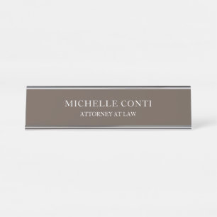 Porte-nom Pour Bureau Minimaliste moderne design professionnel Brown