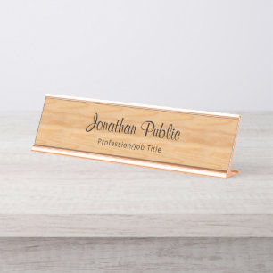Porte-nom Pour Bureau Modèle manuscrit élégant à la mode en bois