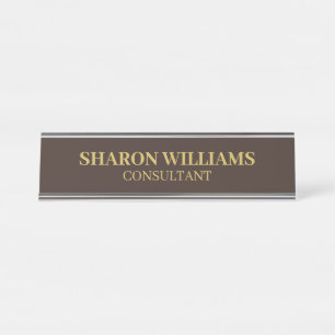 Porte-nom Pour Bureau Moderne Simple Minimaliste Professionnel Brown Or