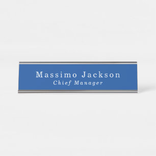 Porte-nom Pour Bureau Moderne Simple Uni Bleu Foncé Minimaliste