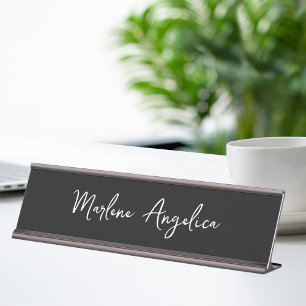 Porte-nom Pour Bureau Monogramme exécutif féminin branché