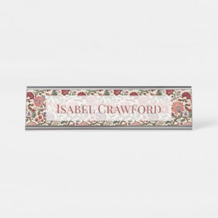 Porte-nom Pour Bureau Motif floral Paisley botanique vintage – Orné 