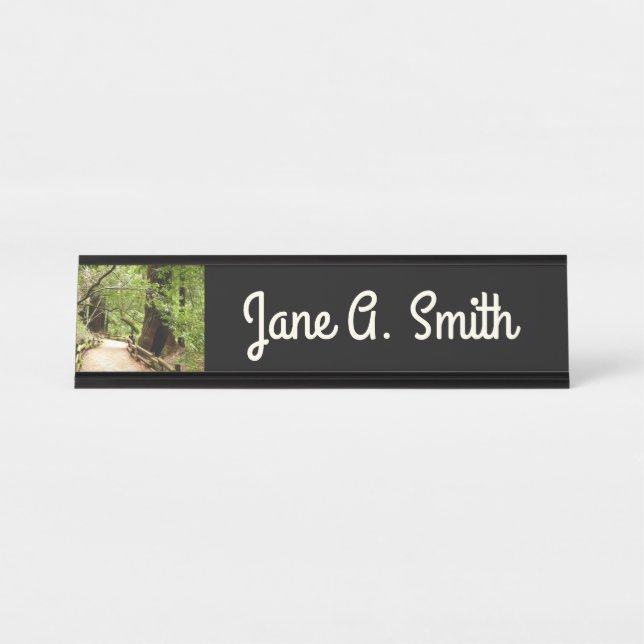 Porte-nom Pour Bureau Muir Woods Path II Nature Photography (Devant)