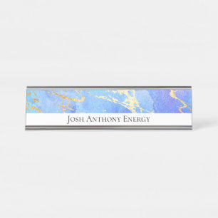 Porte-nom Pour Bureau *~* Nebula Gold Foil Cosmic Galaxy Universe AP3
