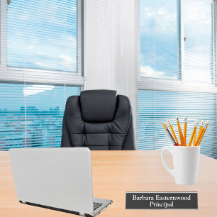 Porte-nom Pour Bureau Nom complet Principal en noir