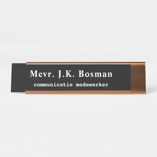 Porte-nom Pour Bureau Nom et titre du bureau (Devant)