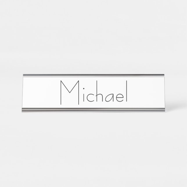 Porte-nom Pour Bureau Nom moderne minimaliste simple (Devant)