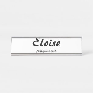 Porte-nom Pour Bureau Nom simple calligraphie minimale typographie éléga
