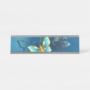 Porte-nom Pour Bureau Papillons d'or