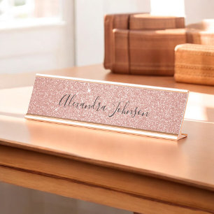 Porte-nom Pour Bureau Parties scintillant rose rose doré Étincelle moder