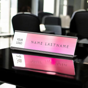 Porte-nom Pour Bureau Pastel Modern Custom Logo Executive Professional