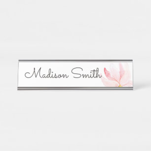 Porte-nom Pour Bureau Peinture florale aquarelle
