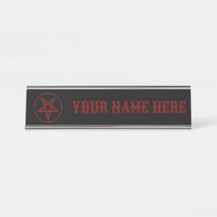 Porte-nom Pour Bureau Pentagram Red Devil