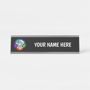 Porte-nom Pour Bureau pentagramme du Wiccan