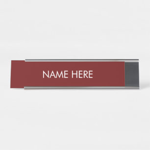 Porte-nom Pour Bureau personnaliser, changer le nom texte vin de marron