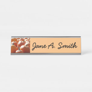 Porte-nom Pour Bureau Photo de citrouilles pour l'automne, Halloween ou 
