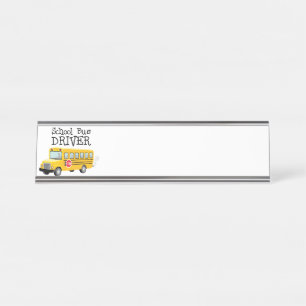 Porte-nom Pour Bureau Pilote de bus scolaire