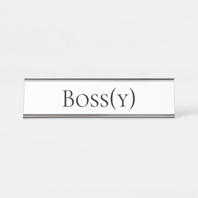 Porte-nom Pour Bureau Plain Funny Boss Office Humour Joke Sac (Devant)