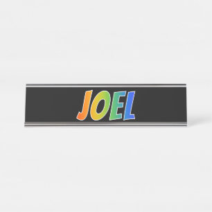 Porte-nom Pour Bureau Prénom "JOEL" : Coloration d'arc-en-ciel
