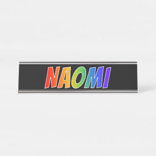 Porte-nom Pour Bureau Prénom "NAOMI": Couleur arc-en-ciel amusant