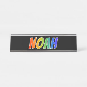 Porte-nom Pour Bureau Prénom "NOÉ" : Coloration d'arc-en-ciel