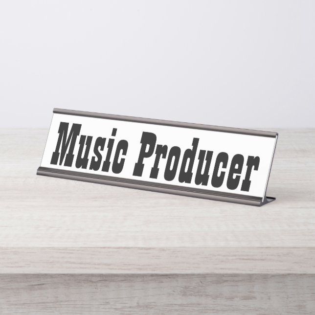 Porte-nom Pour Bureau Producteur de musique (Devant)