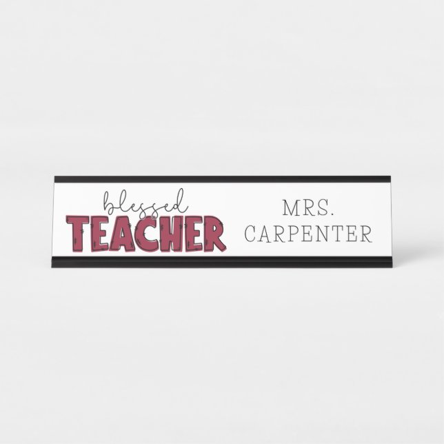 Porte-nom Pour Bureau Professeur béni (Devant)