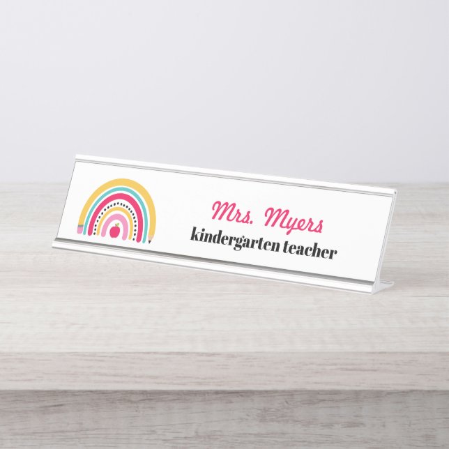 Porte-nom Pour Bureau Professeur Rainbow Kindergarten (Devant)