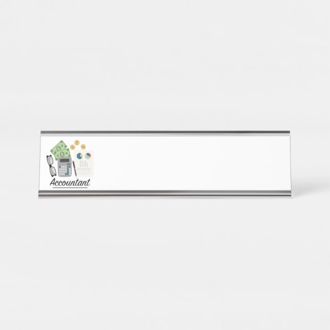 Porte-nom Pour Bureau Profession comptable (Devant)