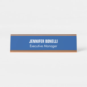Porte-nom Pour Bureau Professionnel minimaliste moderne bleu ajouter vot